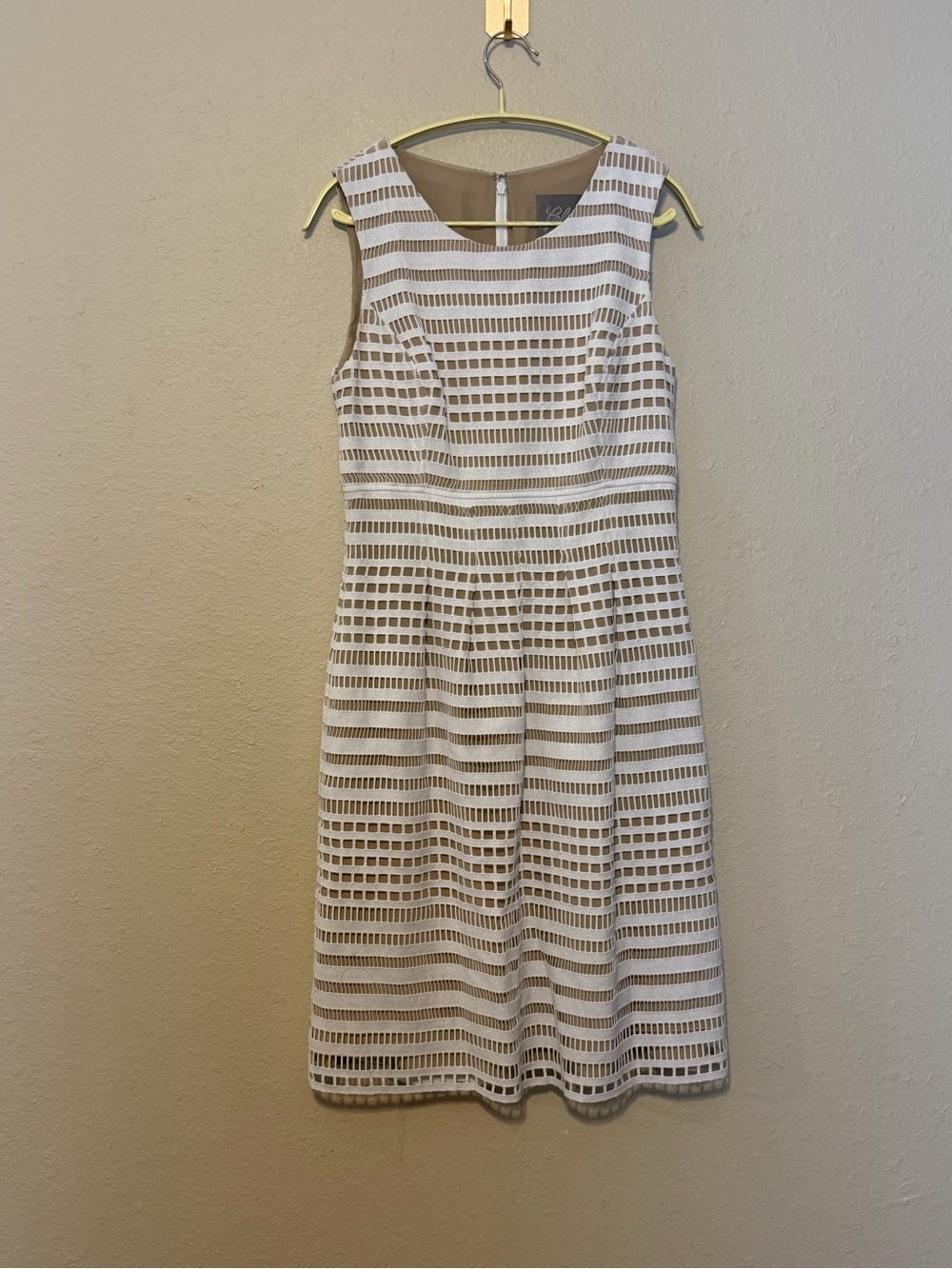 Lela Rose Navy Ivory Eyelet Sleeveless Dress Size 6